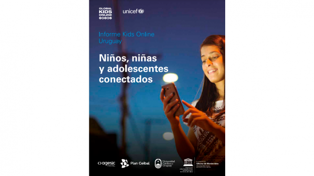 Tapa  Niños, niñas y adolescentes conectados. Informe Kids Online Uruguay